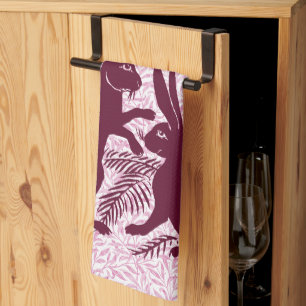 Art Nouveau Pair of Rabbits De Morgan and Morris Tea Towel