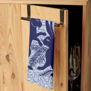 Art Nouveau Pair of Rabbits De Morgan and Morris Tea Towel
