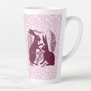 Art Nouveau Pair of Rabbits Voysey and Morris Latte Mug