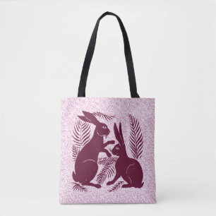 Art Nouveau Pair of Rabbits Voysey and Morris Tote Bag