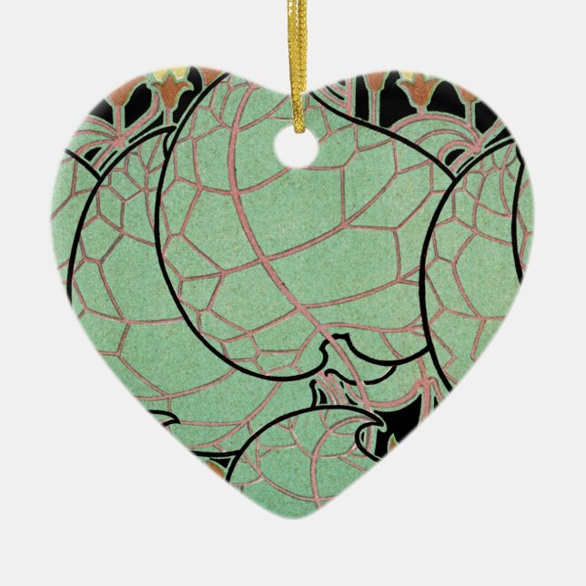 Art Nouveau pattern #10 Ceramic Tree Decoration (Front)