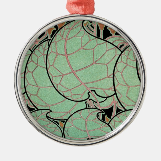 Art Nouveau pattern #10 Metal Tree Decoration (Front)