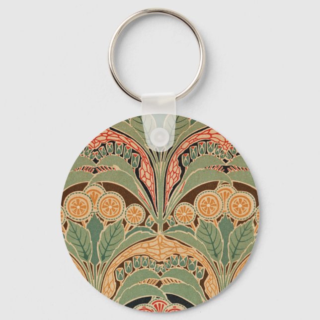 Art Nouveau Pattern #3 at Emporio Moffa Key Ring (Front)