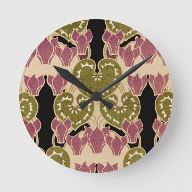 Art Nouveau pattern #4 Round Clock (Front)
