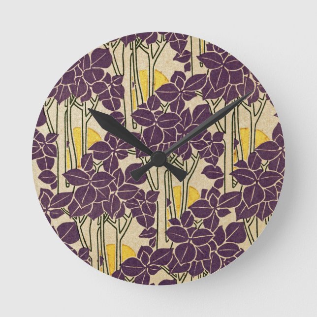 Art Nouveau pattern #5 Round Clock (Front)