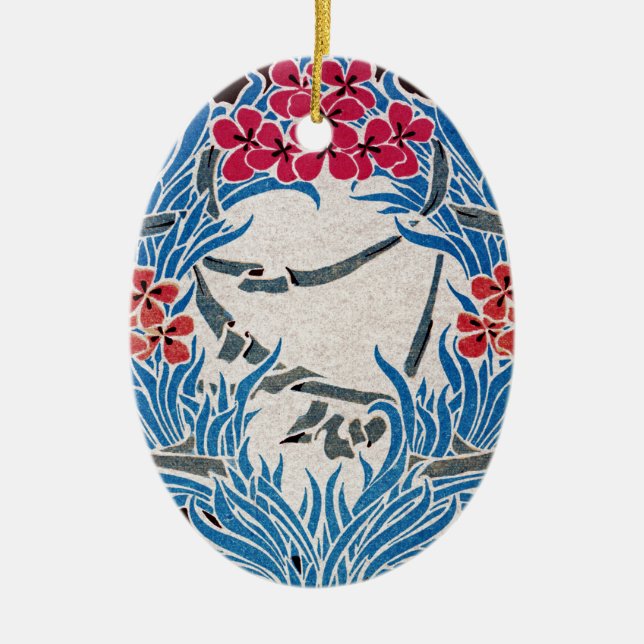 Art Nouveau pattern #6 Ceramic Tree Decoration (Front)