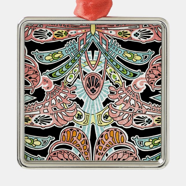 Art Nouveau pattern #8 Metal Tree Decoration (Front)