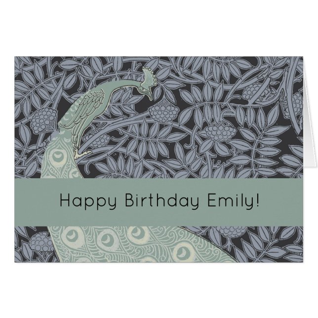 Art Nouveau Peacock Classic Vintage Bird (Front Horizontal)