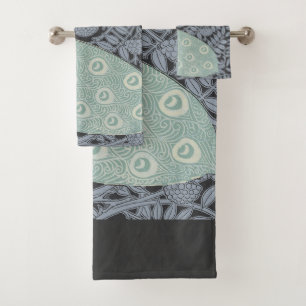 Art Nouveau Peacock Classic Vintage Bird Bath Towel Set