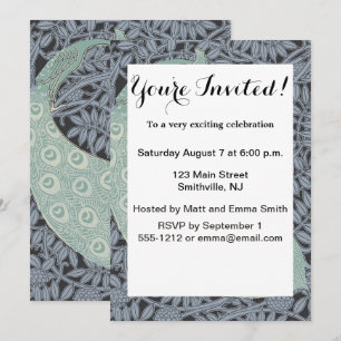 Art Nouveau Peacock Classic Vintage Bird Invitation
