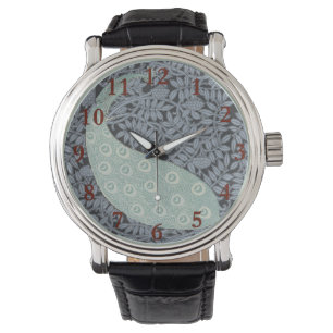 Art Nouveau Peacock Classic Vintage Bird Watch