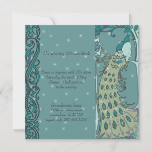 Art Nouveau Peacock Dinner Invitations