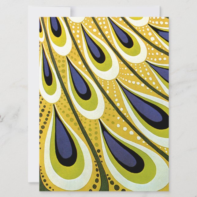 Art Nouveau Peacock Feather Wedding Invitation (Front)