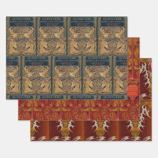 Art Nouveau Peacock Firebird Swallow Wrapping Paper Sheet