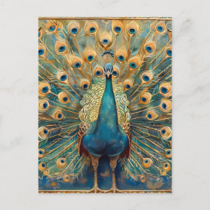 Art Nouveau Peacock Postcard