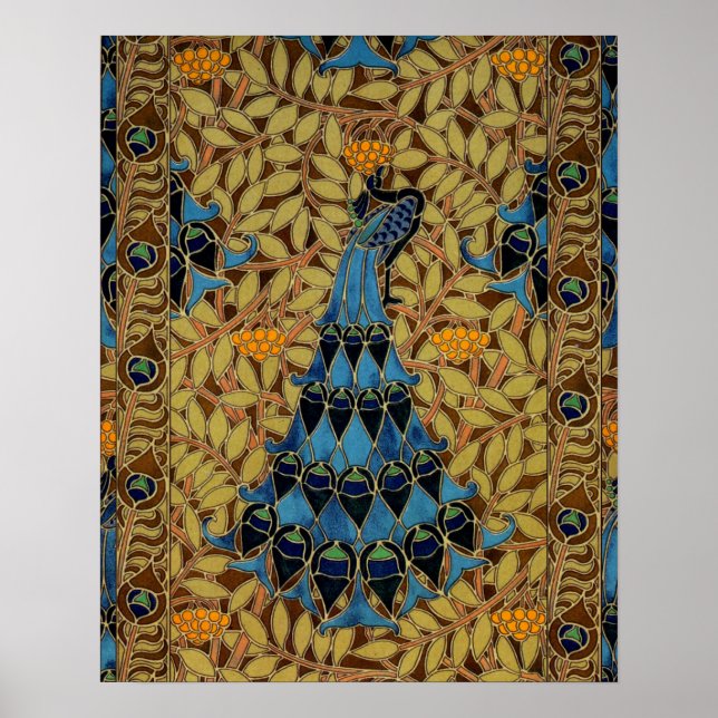 Art Nouveau Peacock Poster (Front)