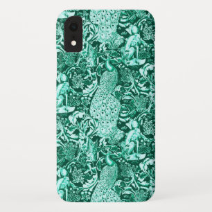 Art Nouveau Peacock Print, Turquoise and Aqua Case-Mate iPhone Case