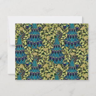 Art Nouveau Peacock Seamless Pattern Vintage Card