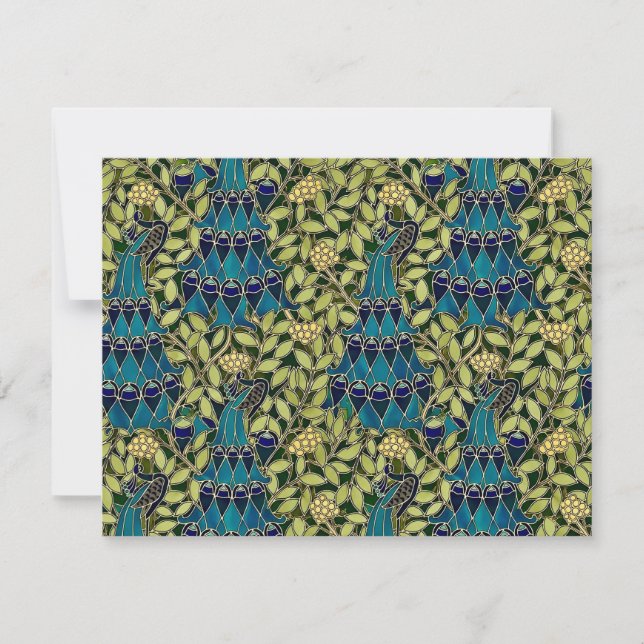 Art Nouveau Peacock Seamless Pattern | Vintage  Card (Front)