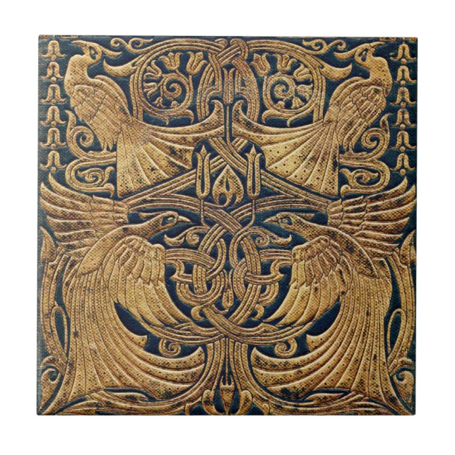 Art Nouveau Peacock Tile (Front)