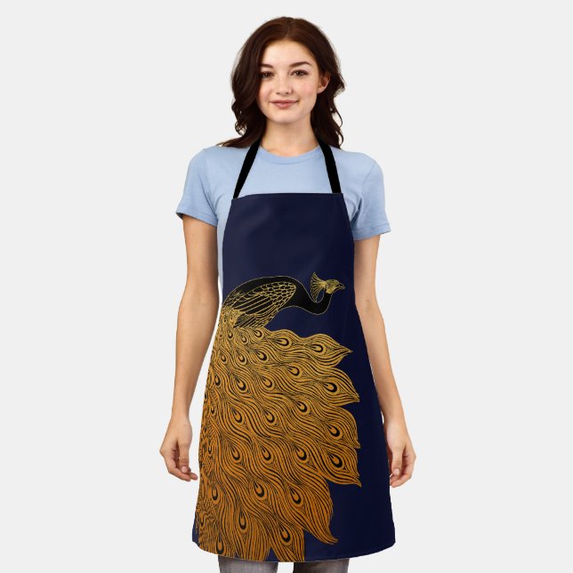 Art Nouveau Peacock Will Bradley Apron (Worn)