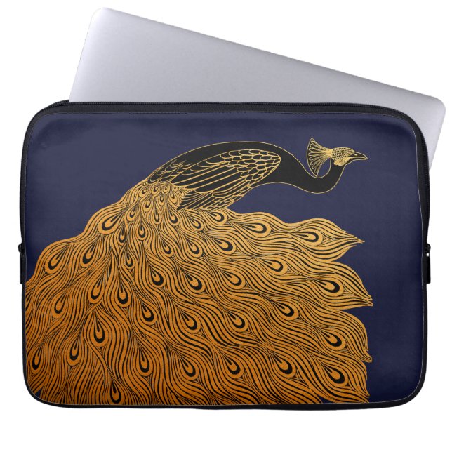 Art Nouveau Peacock Will Bradley Laptop Sleeve (Front)