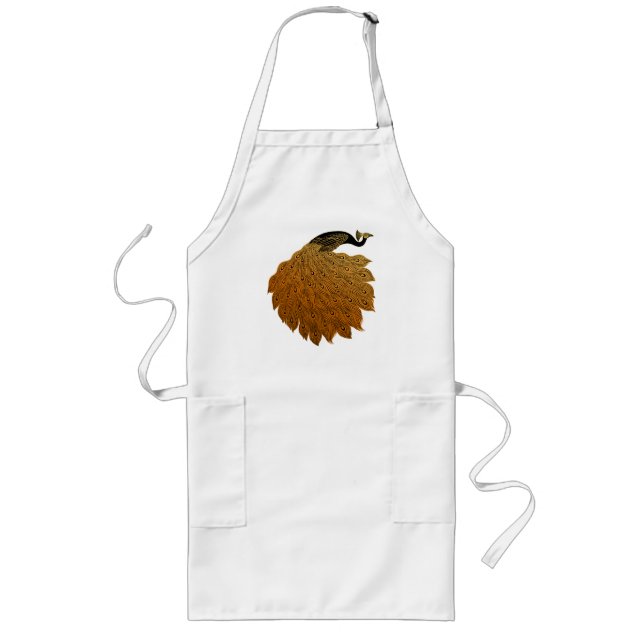 Art Nouveau Peacock Will Bradley Long Apron (Front)