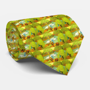Art Nouveau Peacocks and Swans Tie