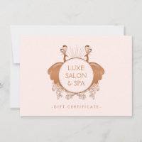 Art Nouveau Peacocks Logo Rose Gold/Pink Gift Card