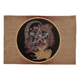 Art Nouveau Pentacle Dragon Pillowcase