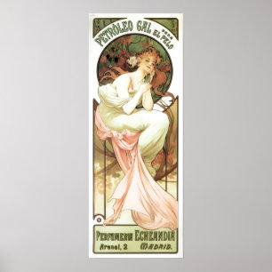 Art nouveau Petroleum gal Madrid alphonse mucha Poster