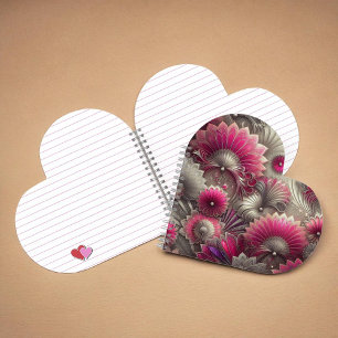 Art Nouveau Pink and Silver Fans Notebook