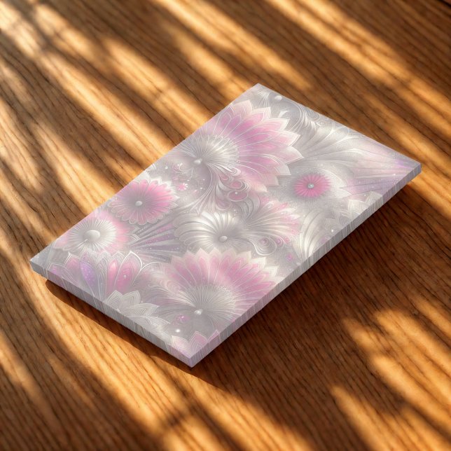 Art Nouveau Pink and Silver Fans Notepad (Creator Uploaded)