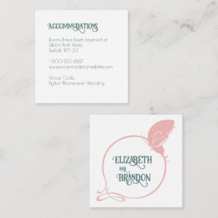 Art Nouveau Pink Vintage Butterfly Accommodations Enclosure Card