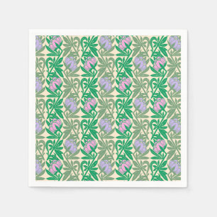 Art Nouveau pink water lilies damask Napkin