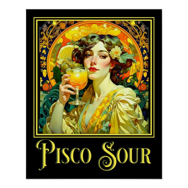 Art Nouveau Pisco Sour Poster (Front)