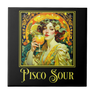 Art Nouveau Pisco Sour Tile