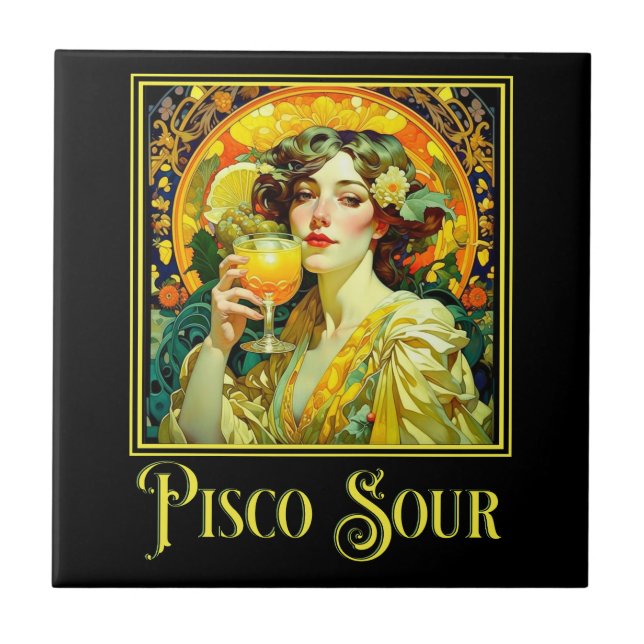 Art Nouveau Pisco Sour Tile (Front)