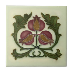 Art Nouveau Pomegranate Reproduction Antique Tile