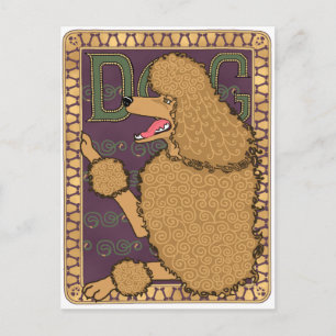 Art Nouveau Poodle Postcard