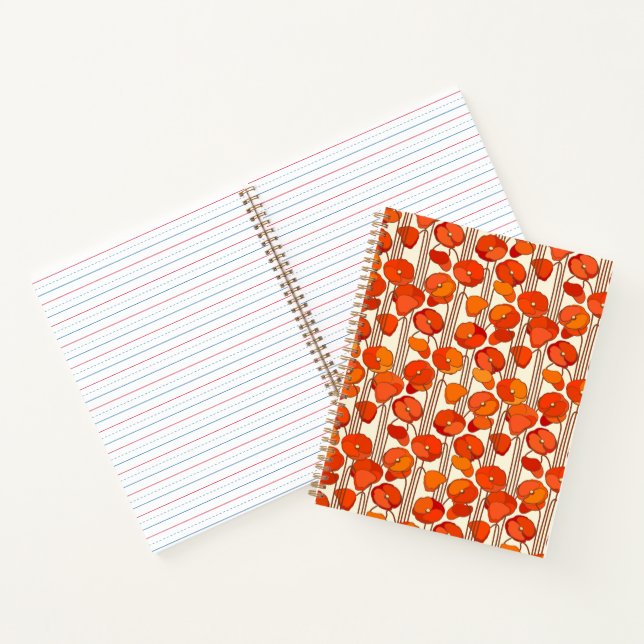 Art Nouveau Poppies Notebook (Inside)