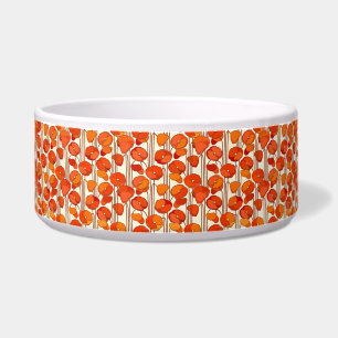 Art Nouveau Poppies Pet Bowl