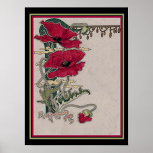Art Nouveau "Poppies" Print