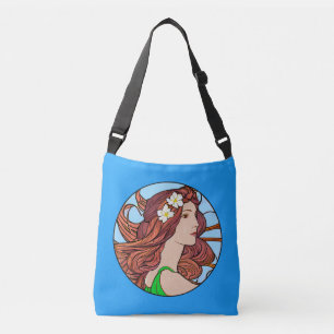 Art Nouveau Portrait of a Woman with Red Hair Crossbody Bag
