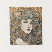 Art Nouveau Portrait Vintage Female Illustration