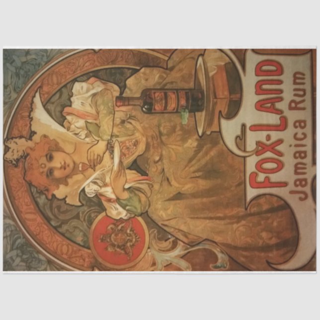 Art Nouveau Poster 20 Rum Lady Decoupage Tissue Paper (Front)