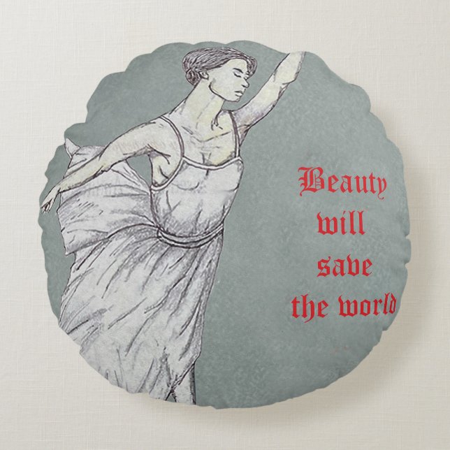 Art Nouveau Poster Round Cushion (Front)