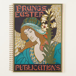 Art Nouveau Prang's Easter Winged Woman Lily Art Planner