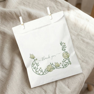 Art Nouveau pretty cream wedding thank you Favour Bags