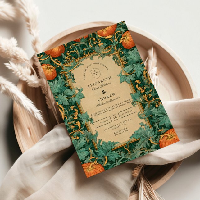 Art Nouveau Pumpkin Wedding Invitation (Creator Uploaded)